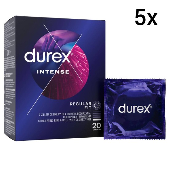 Durex Intense Orgasmic - презервативи с мидички (10 бр.)