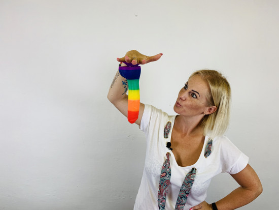 Дилдо с вендуза Rainbow Lust (24,5 cm)