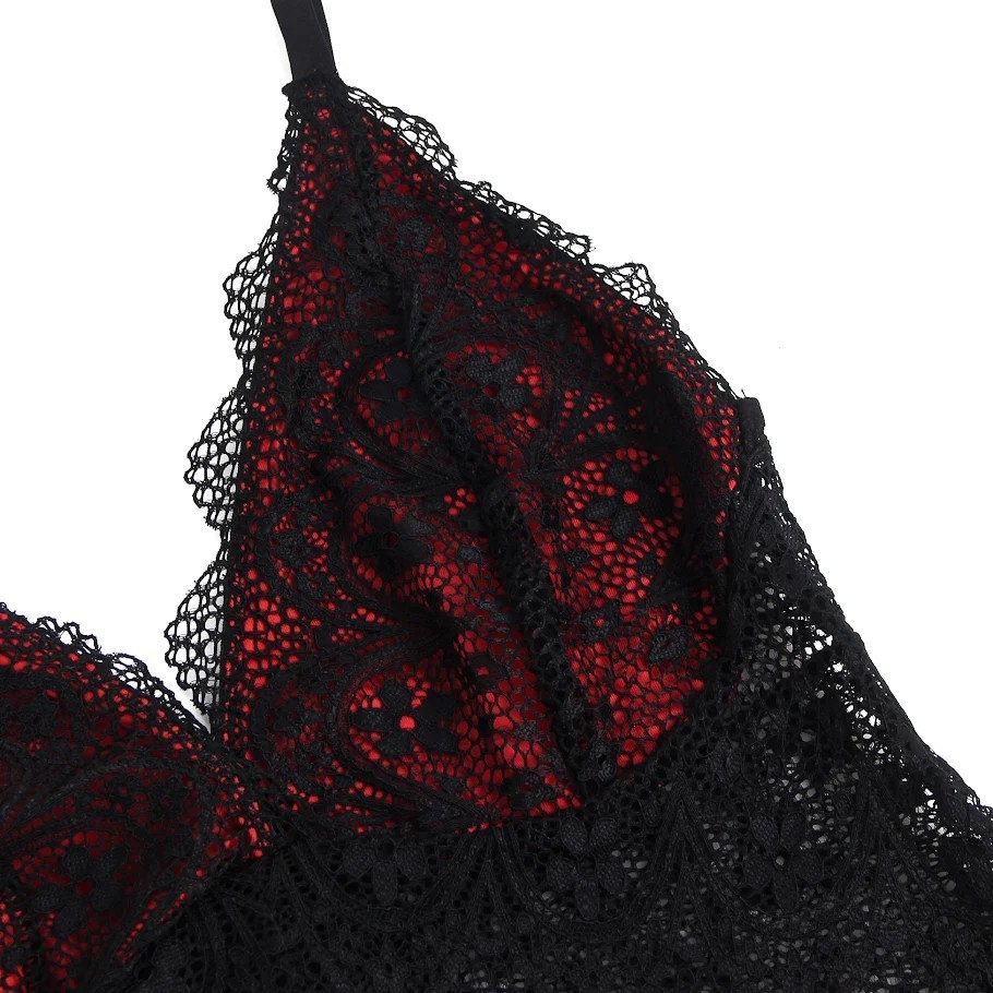 Дантелена риза Inferna Black-Red