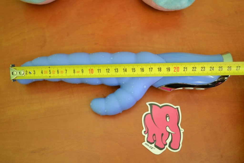 Син вибратор "Гъсеница" - силиконов