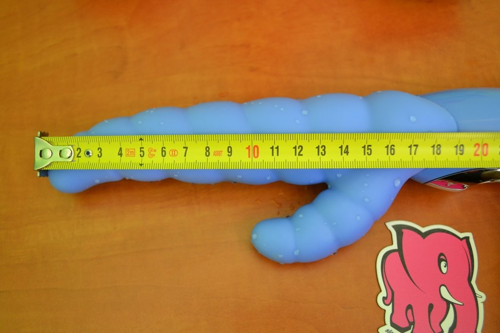 Син вибратор "Гъсеница" - силиконов