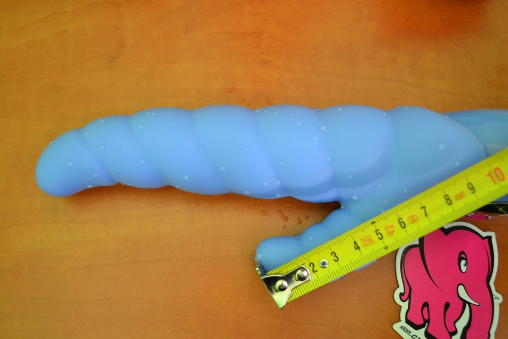 Син вибратор "Гъсеница" - силиконов