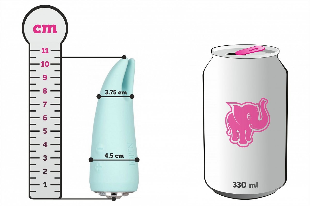 Вибратор за масаж с тюркоазен диамант, размери