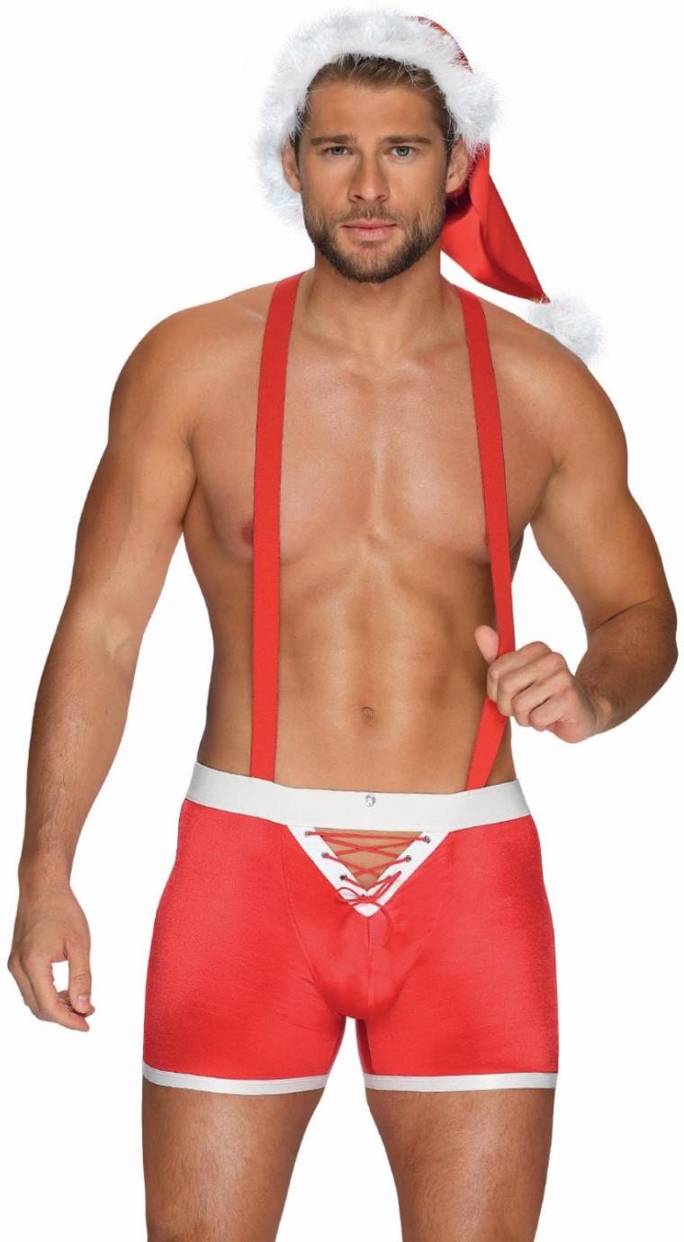 Коледен костюм с шапка на обсебващия г-н Клаус