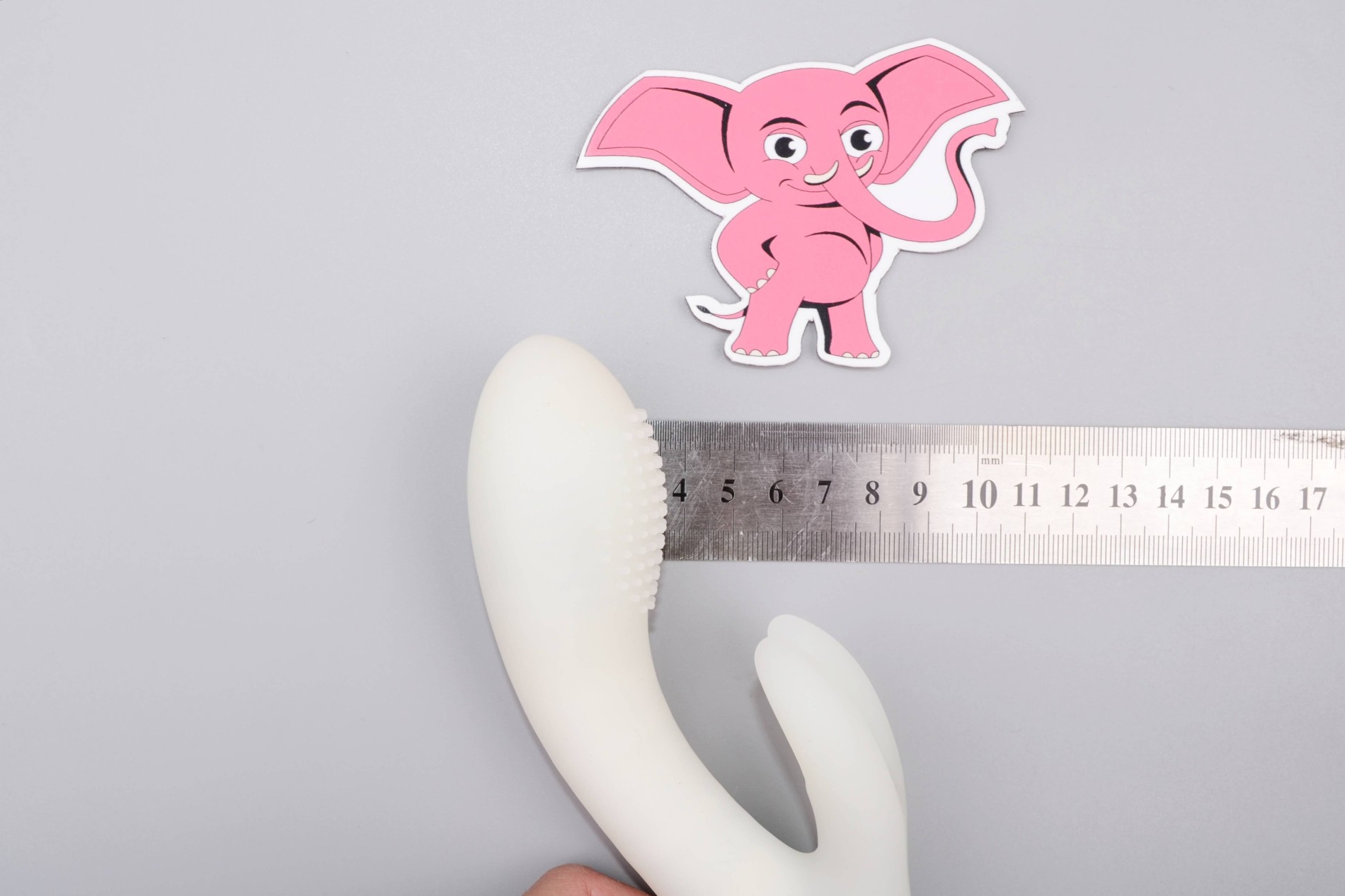 Lumisphere Bunny светещ силиконов вибратор за клитора (19,5 см), размери