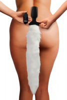 Анальная пробка с вибрацией и дистанционным управлением Furry Fox (53,3 см)