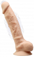 SilexD Model 1 Vibrating Premium Silicone Dual Density Dildo 8" Flesh