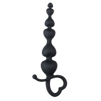 EASYTOYS ANAL COLLECTION Черни анални мъниста с дръжка във формата на сърце