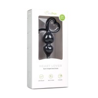 EASYTOYS ANAL COLLECTION Черни анални мъниста с дръжка във формата на сърце