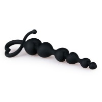 EASYTOYS ANAL COLLECTION Черни анални мъниста с дръжка във формата на сърце