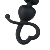 EASYTOYS ANAL COLLECTION Черни анални мъниста с дръжка във формата на сърце