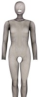 Мрежесто боди тип catsuit с маска и отворено дъно S-L