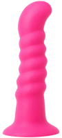 Силиконов дилдо с вендуза Hot Pink (18 см)